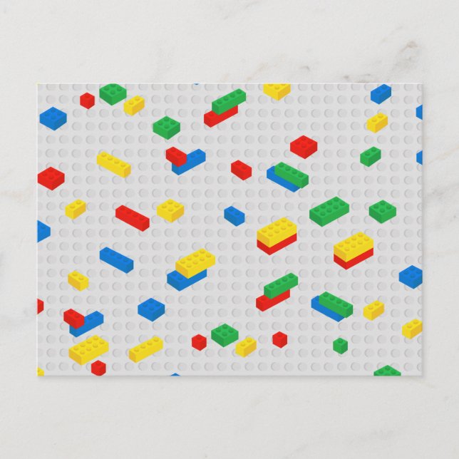 Cartão Postal De Festividades Padrões para o edifício Blocos Crianças de Tijolos (Frente)