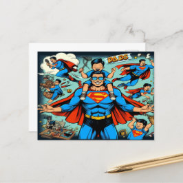 Cartão Postal De Festividades Pai de super-herói