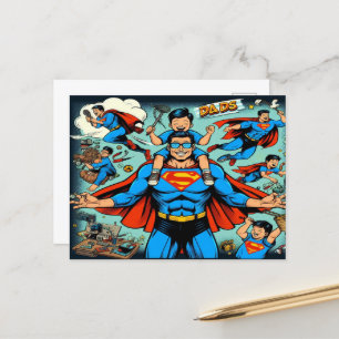 Cartão Postal De Festividades Pai de super-herói