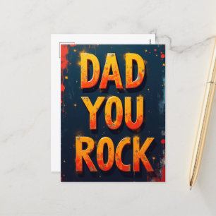 Cartão Postal De Festividades Pai Negrito Você Rock Dia de os pais Moderno Desig