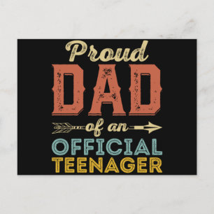 Cartão Postal De Festividades Pai Orgulhoso do Aniversário Oficial do Adolescent