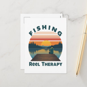 Cartão Postal De Festividades Pai Terapia de Carretilha de Pesca