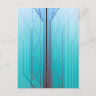 Cartão Postal De Festividades Painel holográfico Cyber Blue Sci-Fi