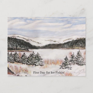 Cartão Postal De Festividades paisagem de lago congelado NL Canadá