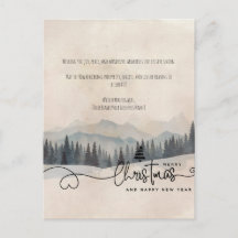 Paisagem de Natal com Neve em Aquarela Minimalista
