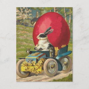 Cartão Postal De Festividades Paisagem do Carro de Ovos do Coelho de Páscoa