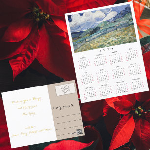 Cartão Postal De Festividades Paisagem França Vincent Van Gogh 2024 Calendário
