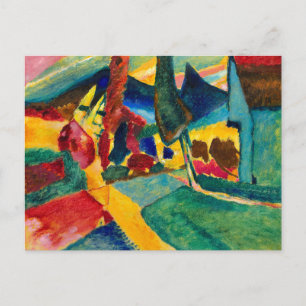 Cartão Postal De Festividades Paisagem Kandinsky com Dois Poplars