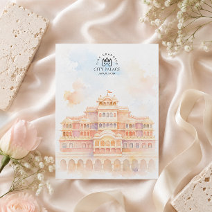 Cartão Postal De Festividades Palácio da Cidade Jaipur Arquitetura Paisagem
