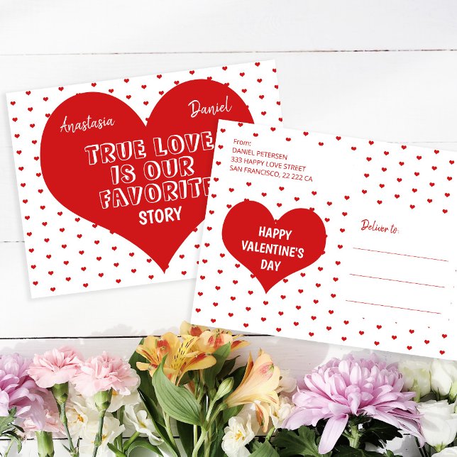 Cartão Postal De Festividades Palavra de amor do Dia dos Namorados (Criador carregado)