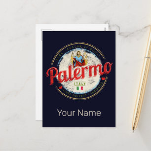 Cartão Postal De Festividades Palermo Capital Da Sicília Itália Vintage Souvenir