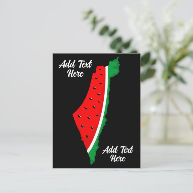 Cartão Postal De Festividades Palestina - Mapa Watermelon - Símbolo da liberdade (Em pé/Frente)