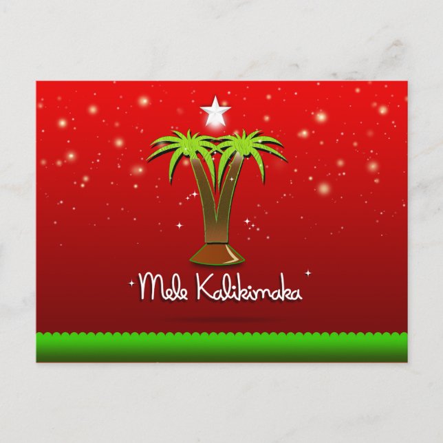 Cartão Postal De Festividades Palmeira de Mele Kalikimaka para o Xmas (Frente)