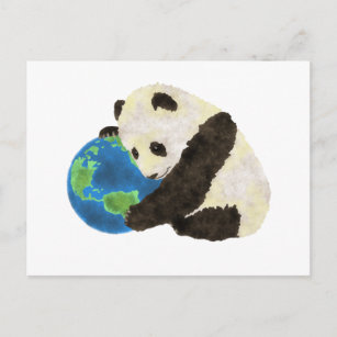 Cartão Postal De Festividades Panda bonito