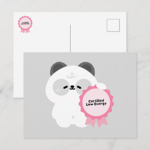 Cartão Postal De Festividades Panda de Baixa Energia Certificado