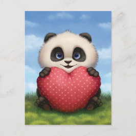 Cartão Postal De Festividades Panda dos namorados