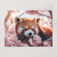 Panda Vermelha Entre Blossomas De Cereja