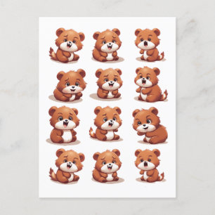 Cartão Postal De Festividades Pandas Vermelhas