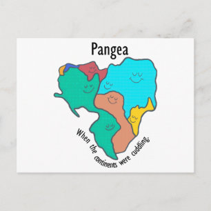 Cartão Postal De Festividades Pangea Continents Cuddling Multicolor