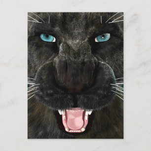 Cartão Postal De Festividades Panther Preto de Gato Grande