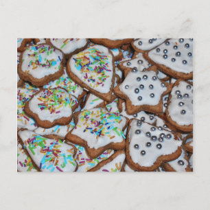 Cartão Postal De Festividades Pão De Gengiva Com Vidro De Açúcar No Natal