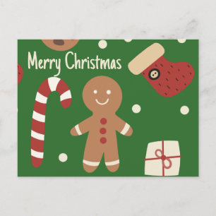 Cartão Postal De Festividades Pão de Natal