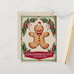 Cartão Postal De Festividades Pão de Natal - adicionar mensagem