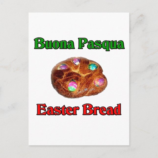 Cartão Postal De Festividades Pão de Páscoa Buona Pasqua (Frente)
