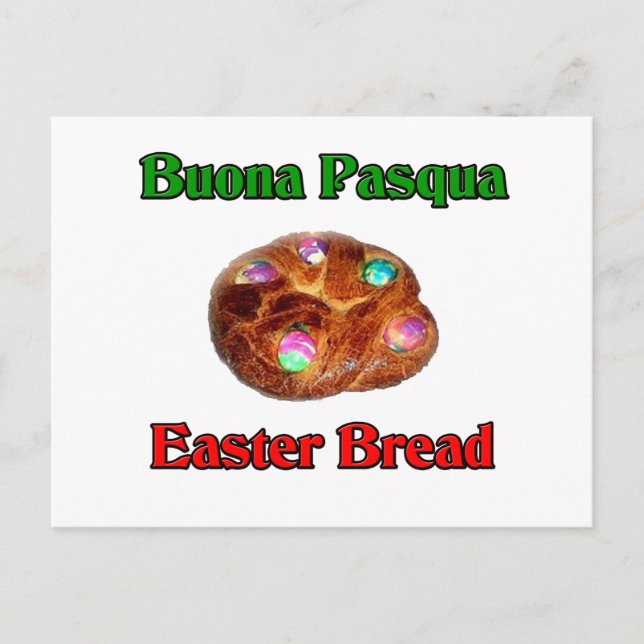 Cartão Postal De Festividades Pão de Páscoa Buona Pasqua (Frente)
