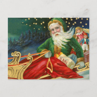 Cartão Postal De Festividades papa noel en navidad