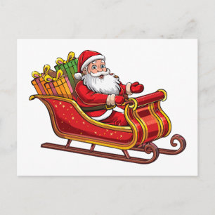 Cartão Postal De Festividades Papai Noel