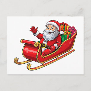 Cartão Postal De Festividades Papai Noel