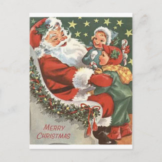Cartão Postal De Festividades Papai Noel