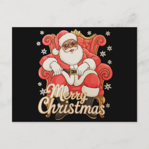 Cartão Postal De Festividades Papai Noel Afro-Americano Feliz Natal Xmas