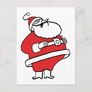 Cartão Postal De Festividades Papai Noel Alegre Desenho Animado Fofo Rindo Ho Ho