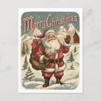 Cartão Postal De Festividades Papai Noel Clássico
