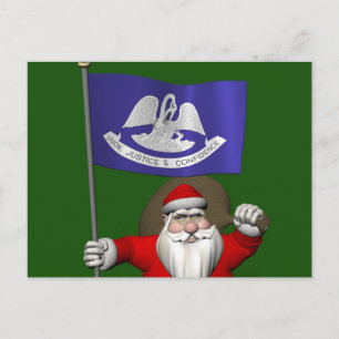 Cartão Postal De Festividades Papai Noel Com Alferes Da Louisiana