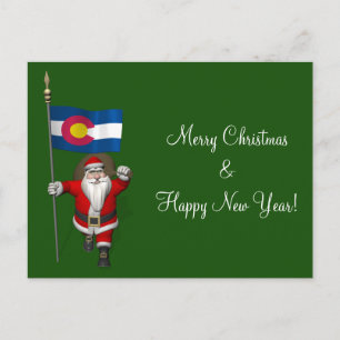 Cartão Postal De Festividades Papai Noel Com Alferes Do Colorado