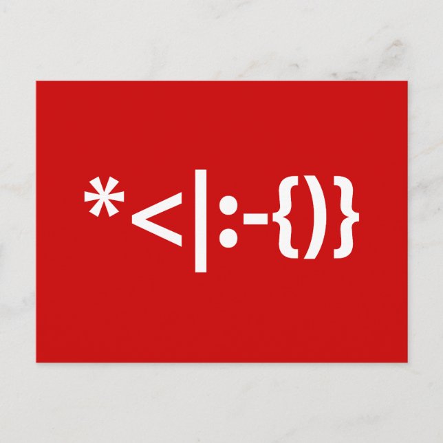 Cartão Postal De Festividades Papai Noel com Beard Christmas Emoticon (Frente)