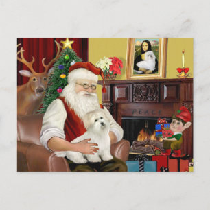 Cartão Postal De Festividades Papai noel Coton de Tulear ( nº 5)