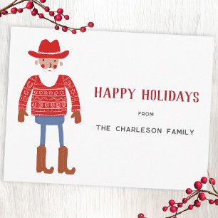Cartão Postal De Festividades Papai Noel Cowboy Natal