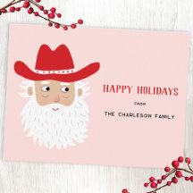 Papai Noel Cowboy Natal Rosa