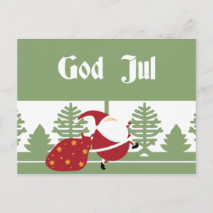 Cartão Postal De Festividades Papai noel de julho do deus