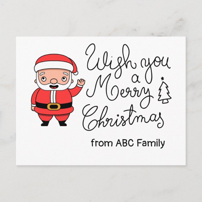 Cartão Postal De Festividades Papai Noel deseja um feliz Natal para Golfer (Frente)