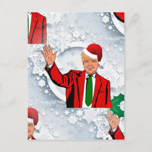 Cartão Postal De Festividades papai noel Donald Trump do Natal