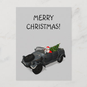 Cartão Postal De Festividades Papai Noel Em Kuebelwagen