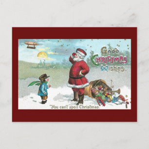 Cartão Postal De Festividades Papai noel encalhado na neve