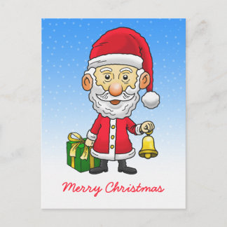 Cartão Postal De Festividades Papai Noel está tocando os sinos
