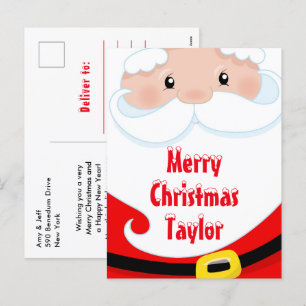 Cartão Postal De Festividades Papai Noel Feliz Natal