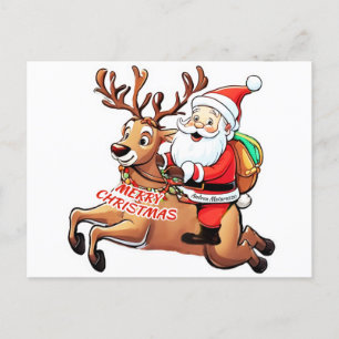 Cartão Postal De Festividades Papai Noel Felry Natal